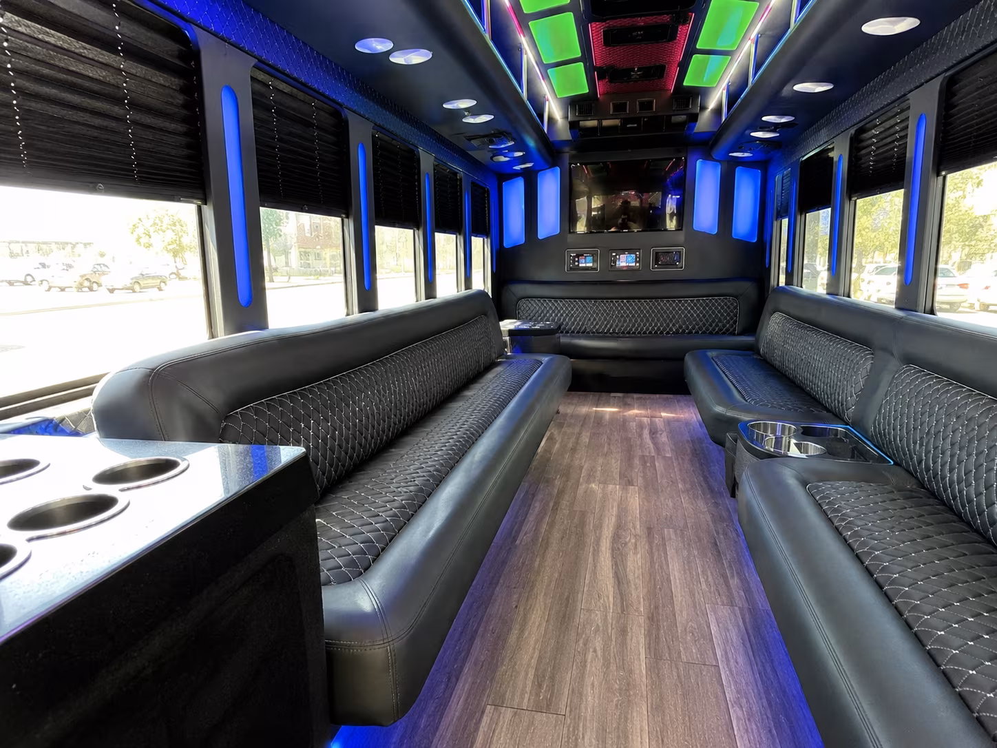pittsburg 15 passenger party bus inside