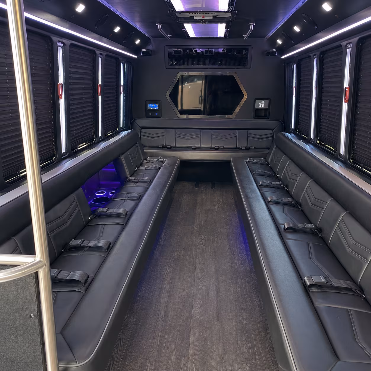 pittsburg 18 passenger party bus interior