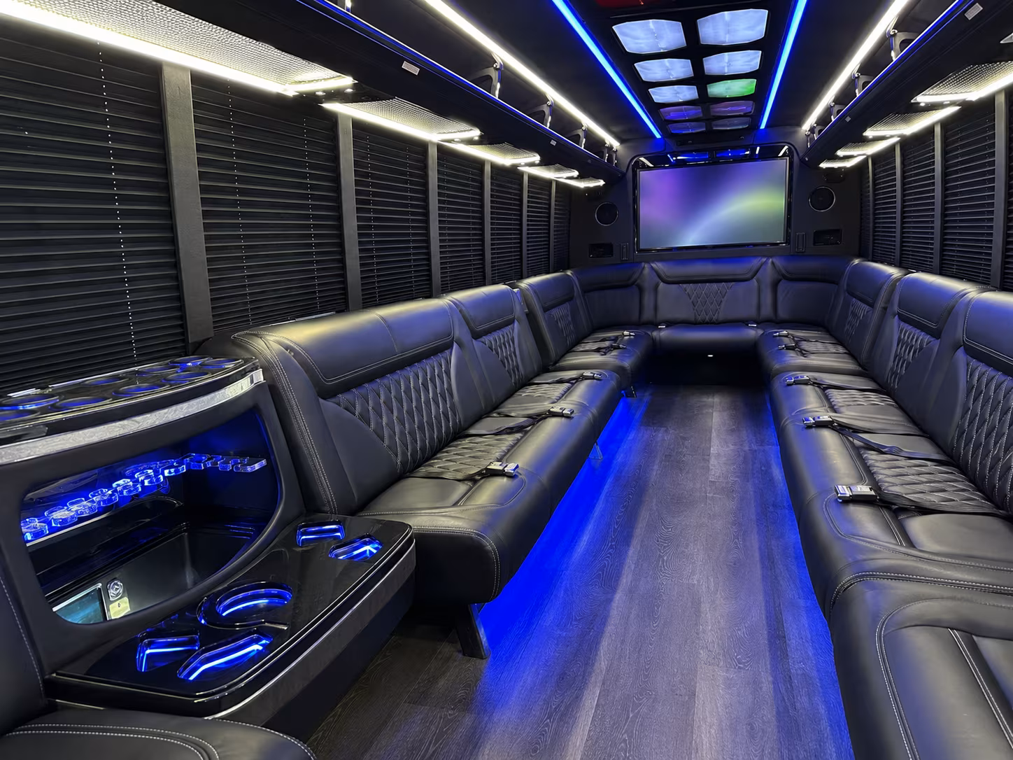 pittsburg 20 passenger party bus inside