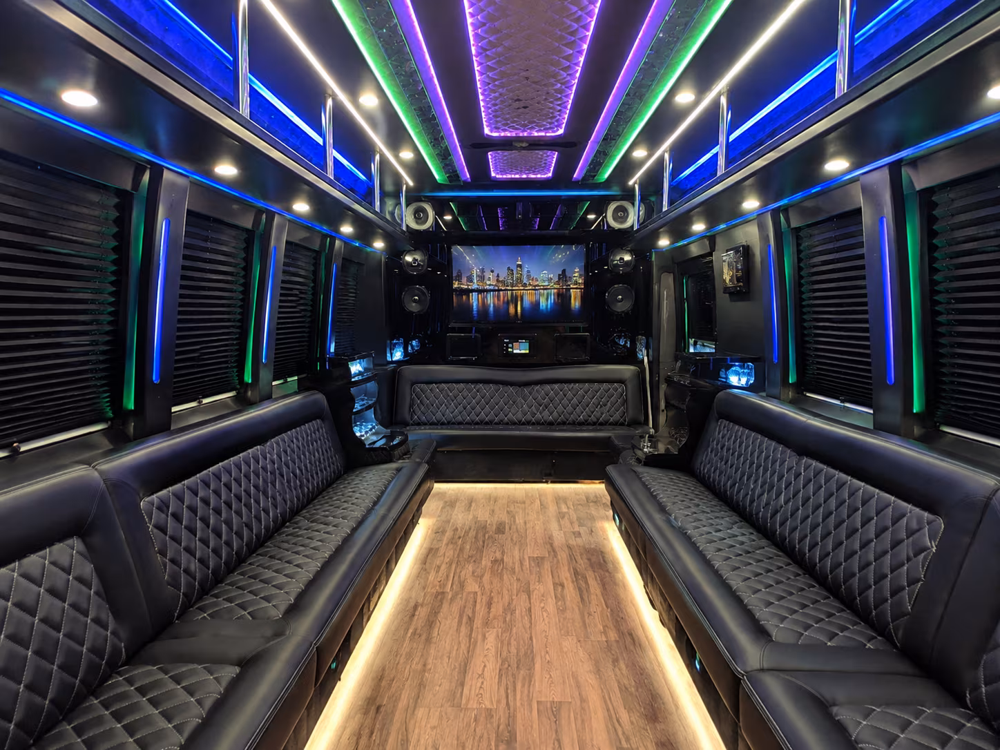 pittsburg 25 passenger party bus interior