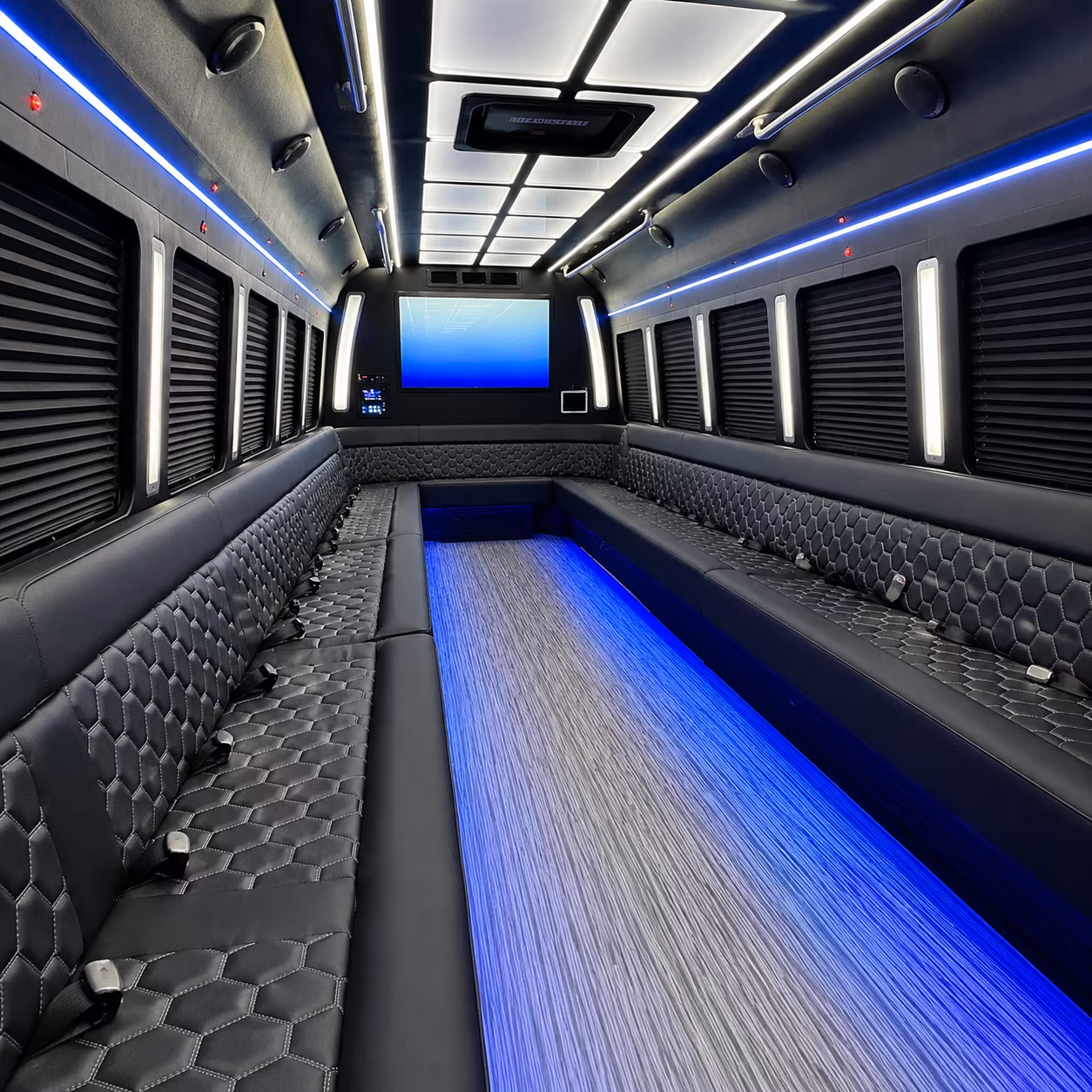 pittsburg 50 passenger party bus inside